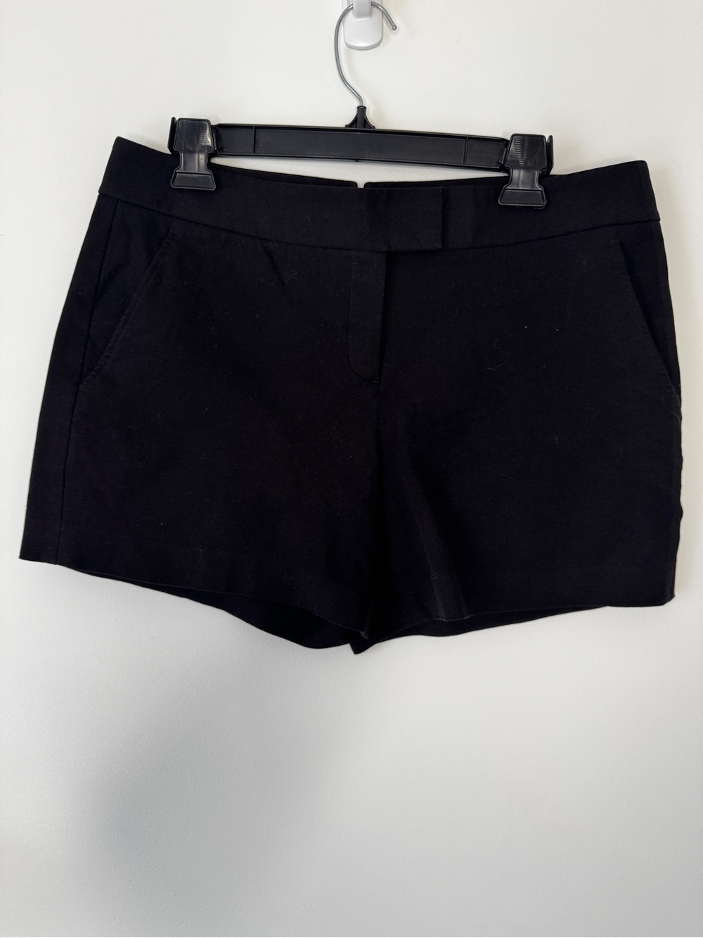 Theory Shorts Black High Waist Flat Front Classic Sz 10
